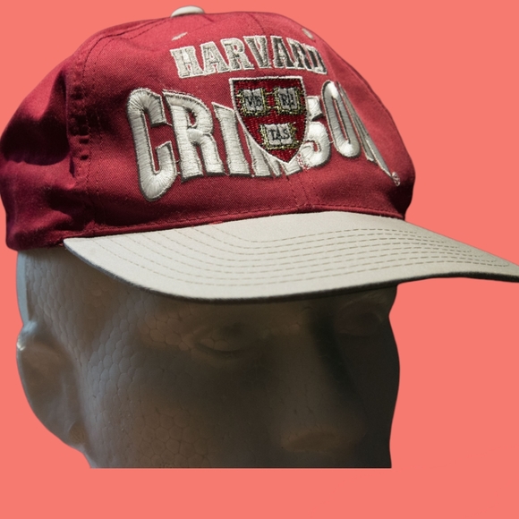 ⭐️2/$10 Vintage 80s 90s Harvard Crimson Heavily Embroidered Hat - Picture 1 of 5